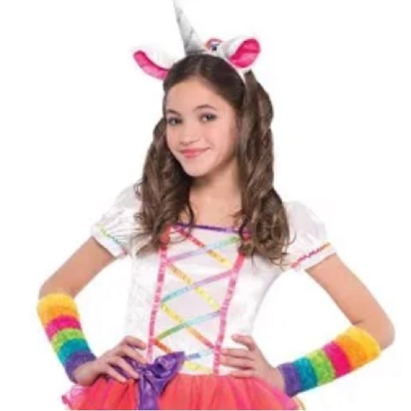 RAINBOW 🌈 UNICORN 4PC COSTUME SIZE GIRL LARGE (12-14) 🌟NWT🌟 - Picture 2 of 9
